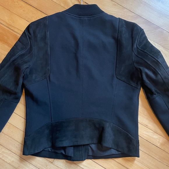 THEORY Shezi K Combo Moto Jacket Lamb Leather Suede Quilted Shoulders Lined - Picture 10 of 16